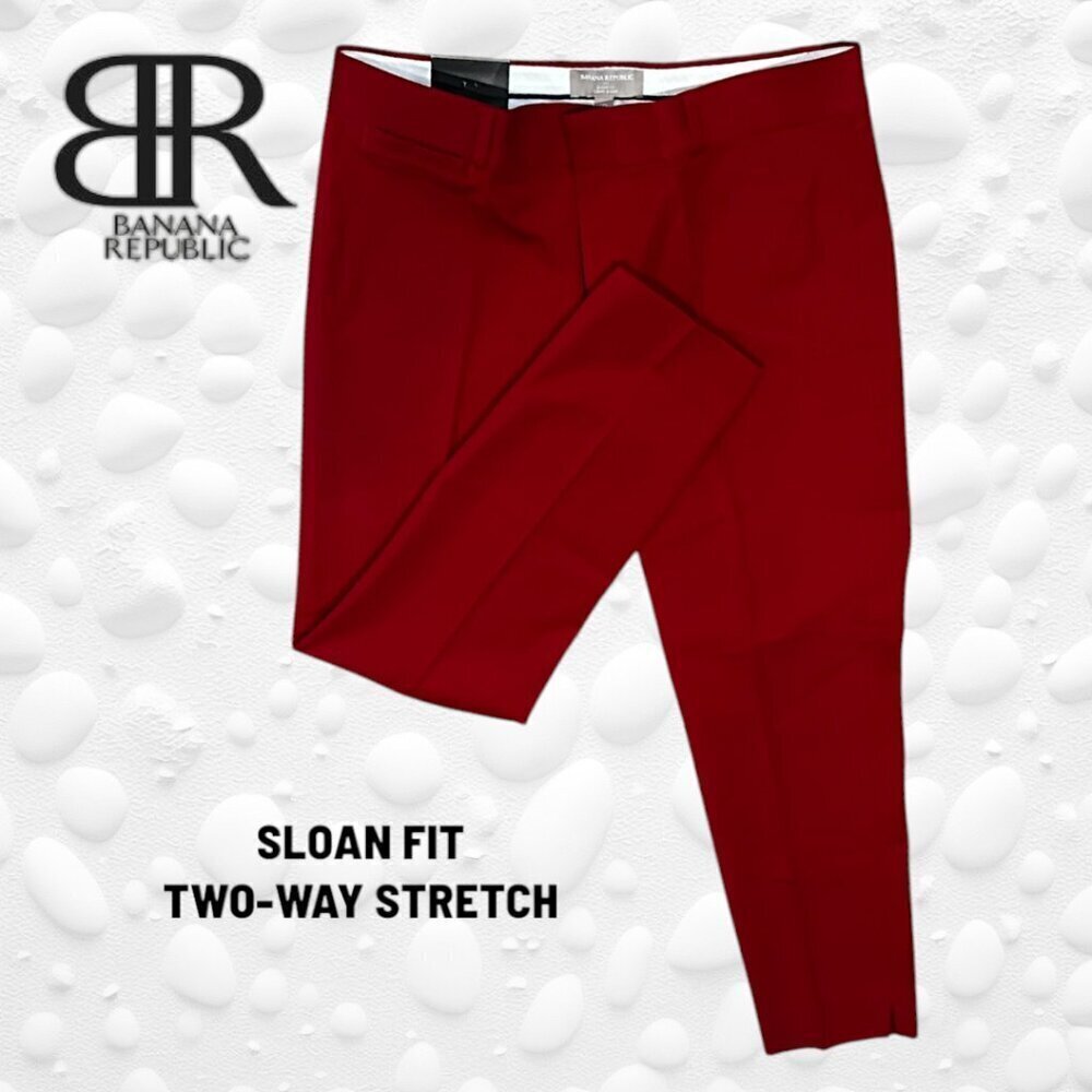 Banana Republic Sloan Fit Cropped Pants in Deep Red